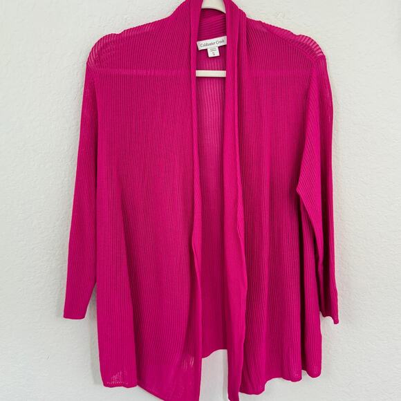 Coldwater Creek Women's Open Front Cardigan Size XL Lightweight Open Knit Pink - Picture 1 of 7
